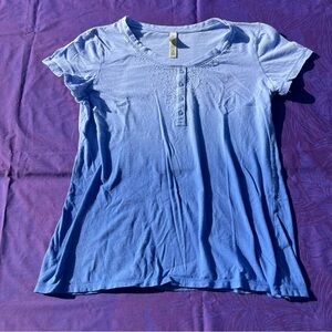 White Stag Light Blue Ombre Short Sleeve Top